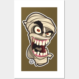 Halloween Mummy Head Shot Smiling Posters and Art